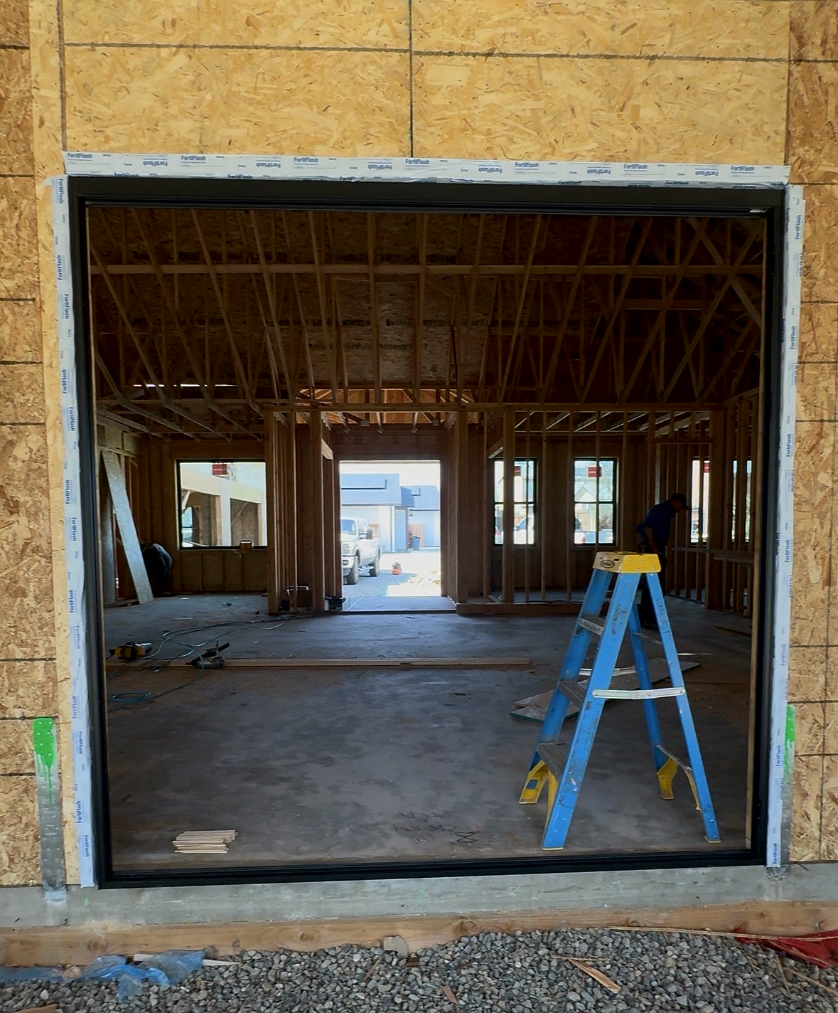 Rough opening before FoldTech bifold installation